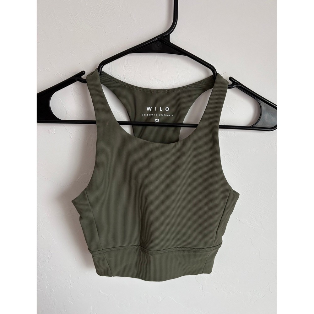 Wilo The Label Base Ribbed Longline Racerback Sports Bra Athleisure Yoga Workout - Picture 3 of 6